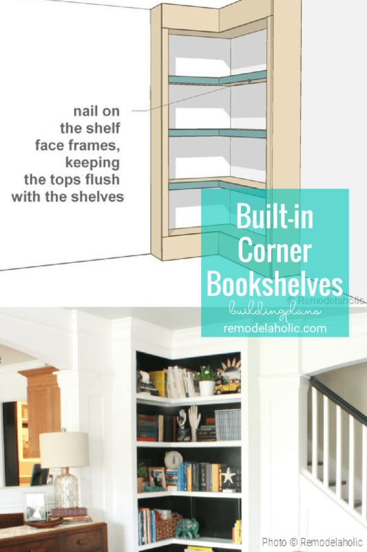 Built In Corner Bookshelves Building Plans And Tutorial By Remodelaholic.com
