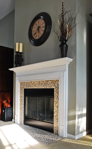 Fireplace Makeover With Mosaic Tile Face, Faith's Place On Remodelaholic