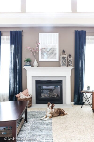 Fireplace Makeover With Spray Painted Tile Surround, My Homier Home Featured On Remodelaholic