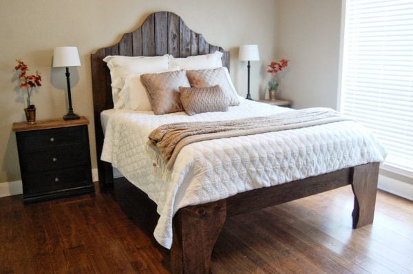 Rustic Wood Bed From Fence Posts, The Accent Piece on Remodelaholic