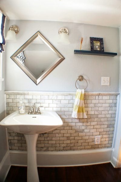 complete bathroom remodel 08, Seesaws and Sawhorses on Remodelaholic
