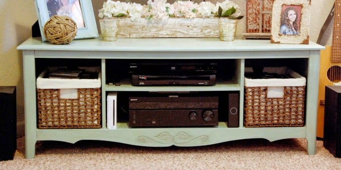 Turn an Entertainment Center into a TV Console Table