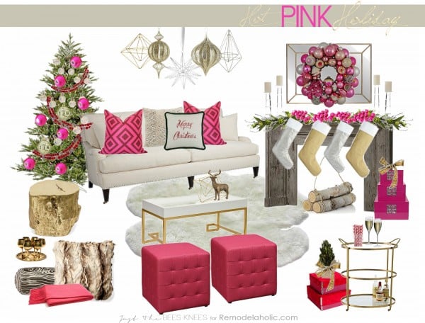 Hot Pink Holiday from Just The Bees Knees on remodelaholic.com #Christmas #decorating